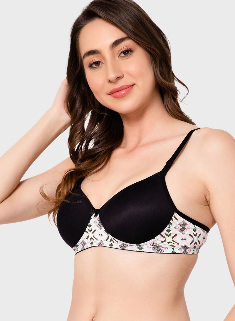 Clovia Printed Plunge Neck Bra - Image 4