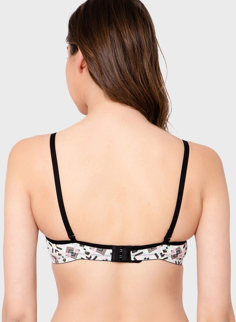 Clovia Printed Plunge Neck Bra - Image 2