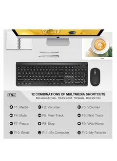 T-WOLF Wireless Silent Keyboard and Mouse Combo Portable Multimedia set For Macbook PC Gamer Computer Laptop Office  - Image 4