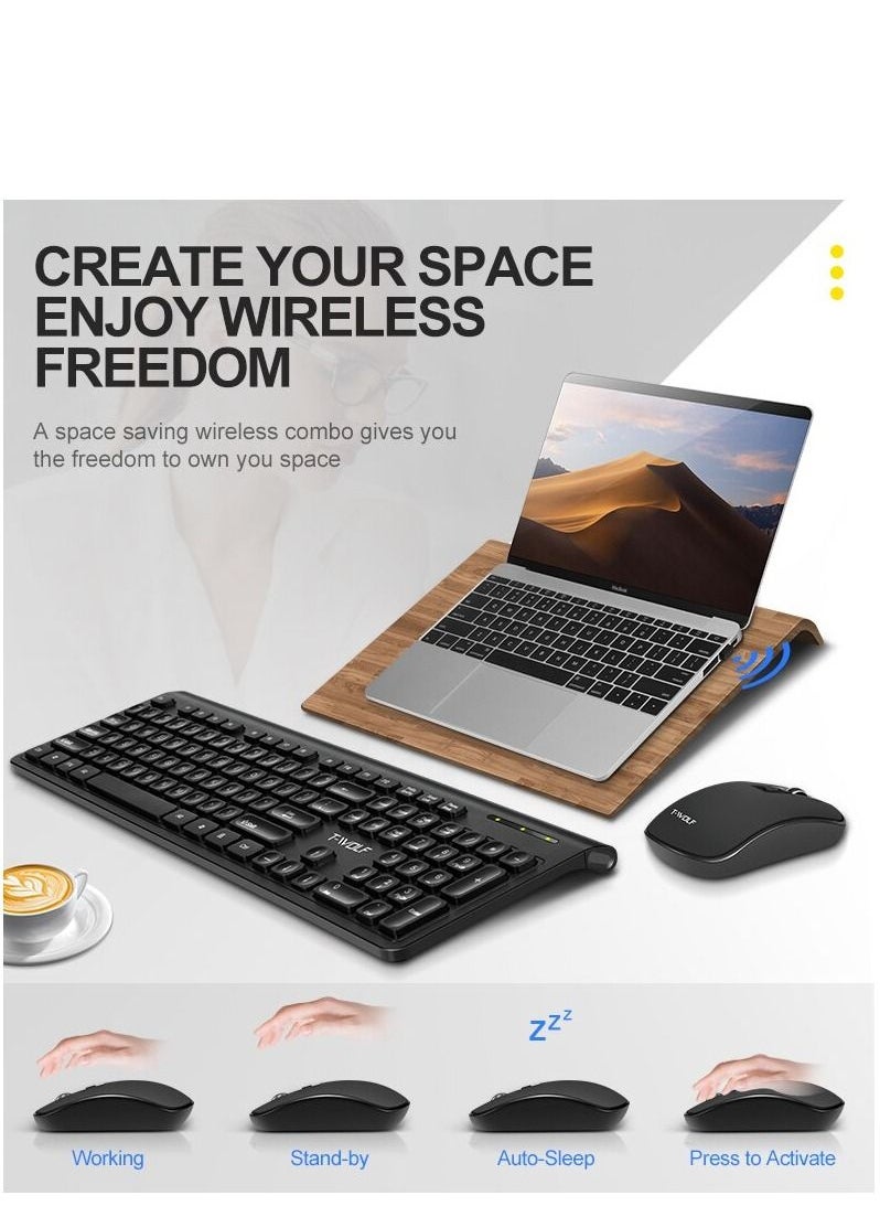 T-WOLF - Wireless Silent Keyboard and Mouse Combo Portable Multimedia set For Macbook PC Gamer Computer Laptop Office - Image 1