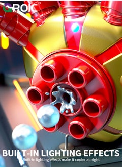 GROIC Iron Man Arm Gel Ball Blaster, Electric Water Bomb Launcher for Kids, Iron Man Shooters Blaster Toys with 1000 Gel Balls, Wearable USB Splatter Ball Blaster for Outdoor Shooting Game Party Favors  - Image 3