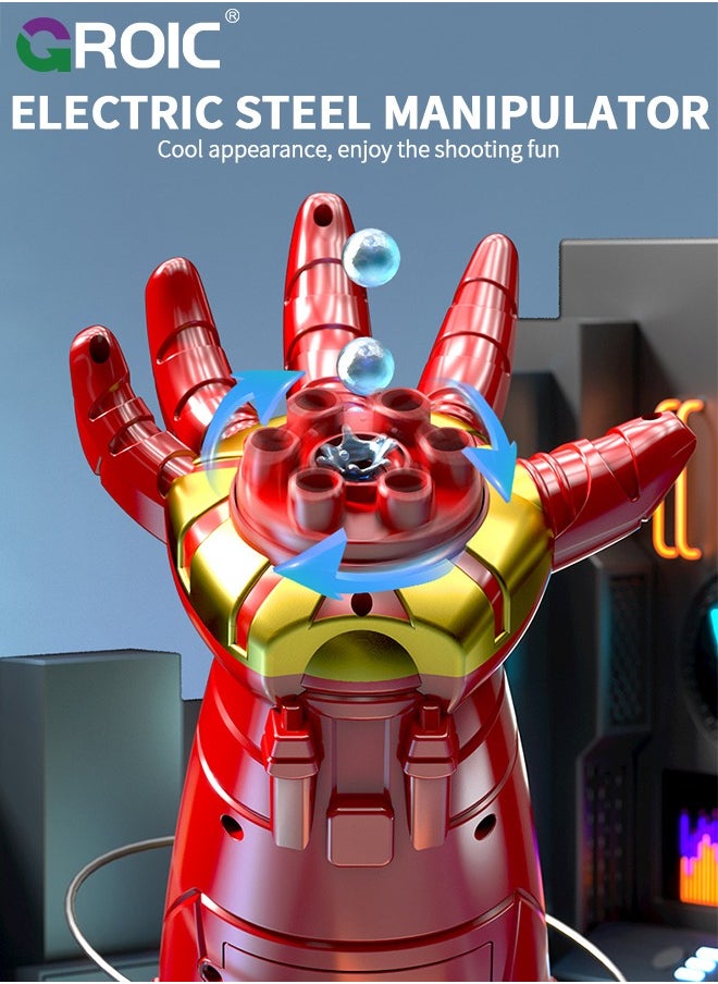 GROIC - Iron Man Arm Gel Ball Blaster, Electric Water Bomb Launcher for Kids, Iron Man Shooters Blaster Toys with 1000 Gel Balls, Wearable USB Splatter Ball Blaster for Outdoor Shooting Game Party Favors - Image 1