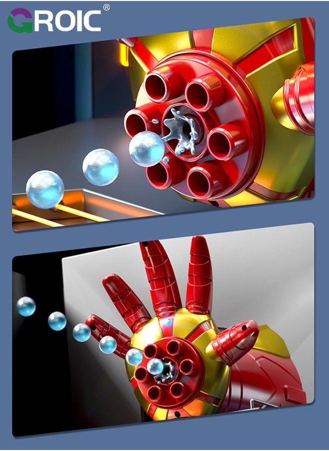 GROIC - Iron Man Arm Gel Ball Blaster, Electric Water Bomb Launcher for Kids, Iron Man Shooters Blaster Toys with 1000 Gel Balls, Wearable USB Splatter Ball Blaster for Outdoor Shooting Game Party Favors - Image 1