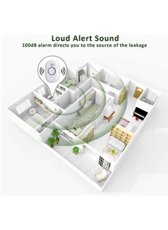 KASTWAVE Water Leak Detector Sensor Alarm, Home Water Flooding Monitor Smart Sink Overflow Monitoring Adjustable Wet Moisture Alert Pipe Leakage Drip Detection Warning  - Image 4