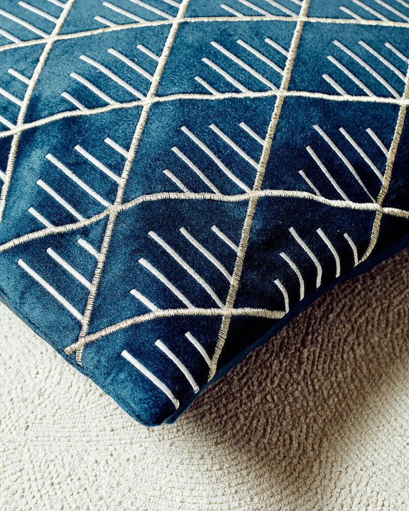 REDTAG Navy Embroidered Cushion