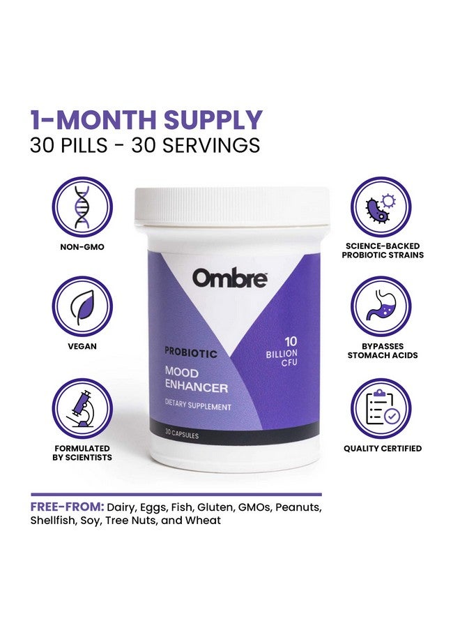 ombre Mood Enhancer Probiotic Capsules Promotes Memory Healthy Sleep Patterns And Gut Health 30Day Supply - Image 4
