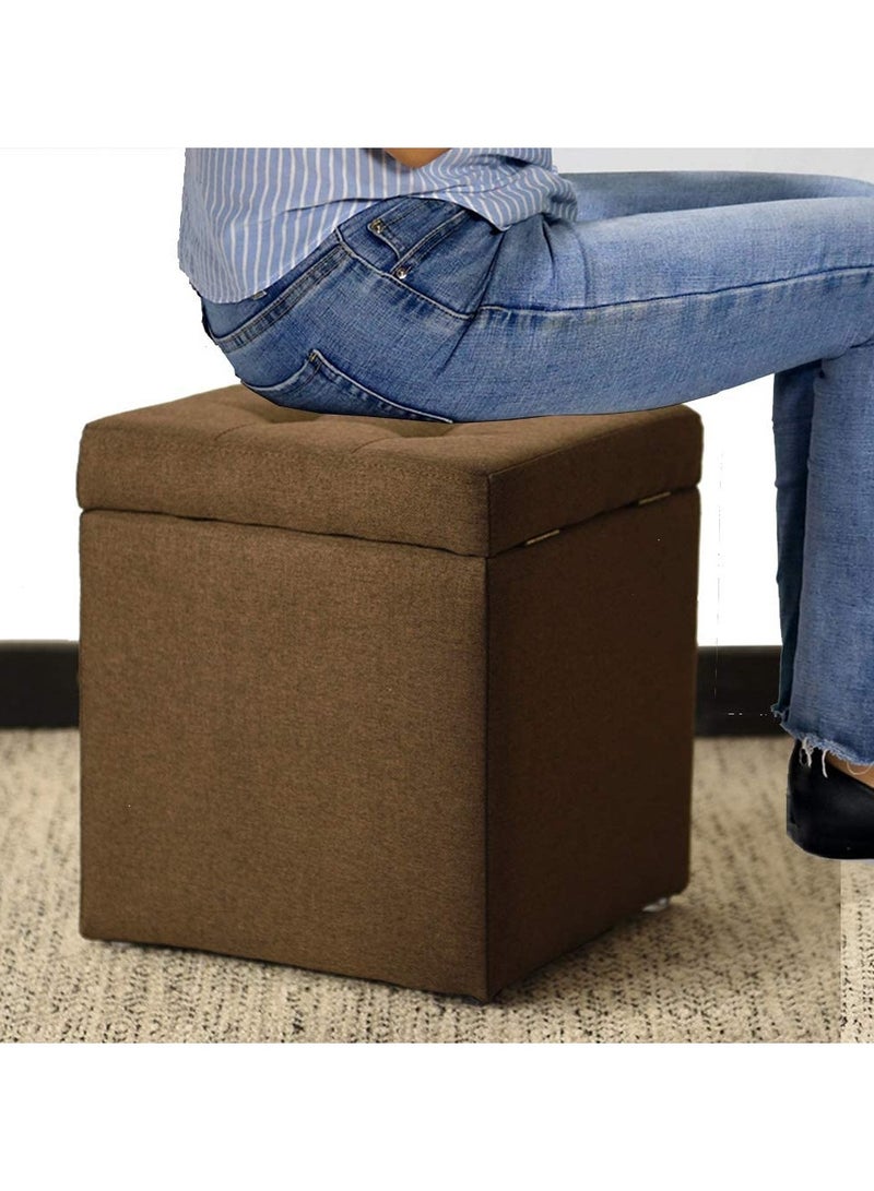 LINGWEI Storage Ottoman Stool Small Chair Bench Cube Footrest Toy Box Shoe Change Bench - Image 2