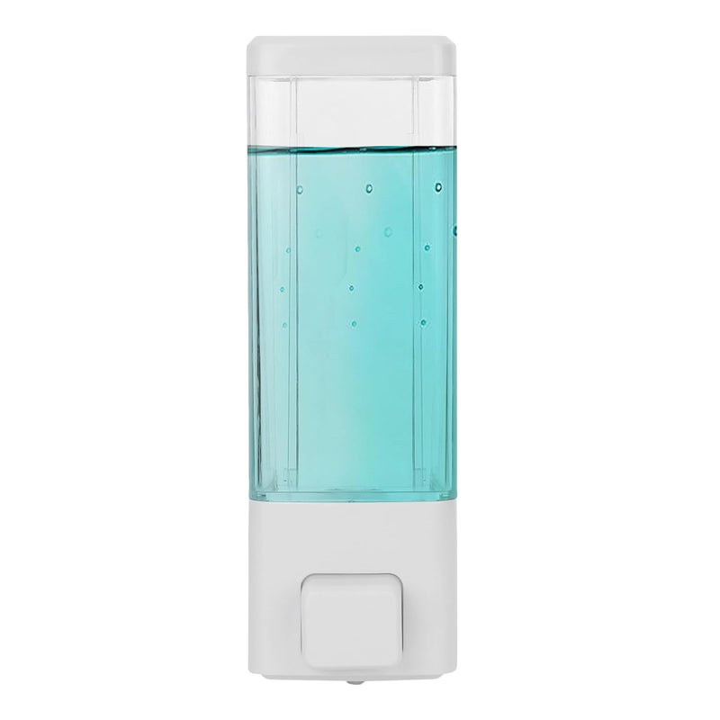 BATH GURU ABS Plastic Wall Mounted Liquid Soap Dispenser for Wash Basin Bathroom Kitchen (350 Ml, White) - Image 1