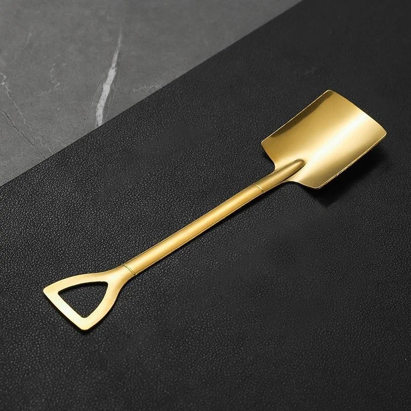 Chavin Steel Low Quality 6 Pieces Gold Shovel Model Dessert Fruit and Ice Cream Spoon CIN755