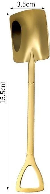 Chavin Steel Low Quality 6 Pieces Gold Shovel Model Dessert Fruit and Ice Cream Spoon CIN755