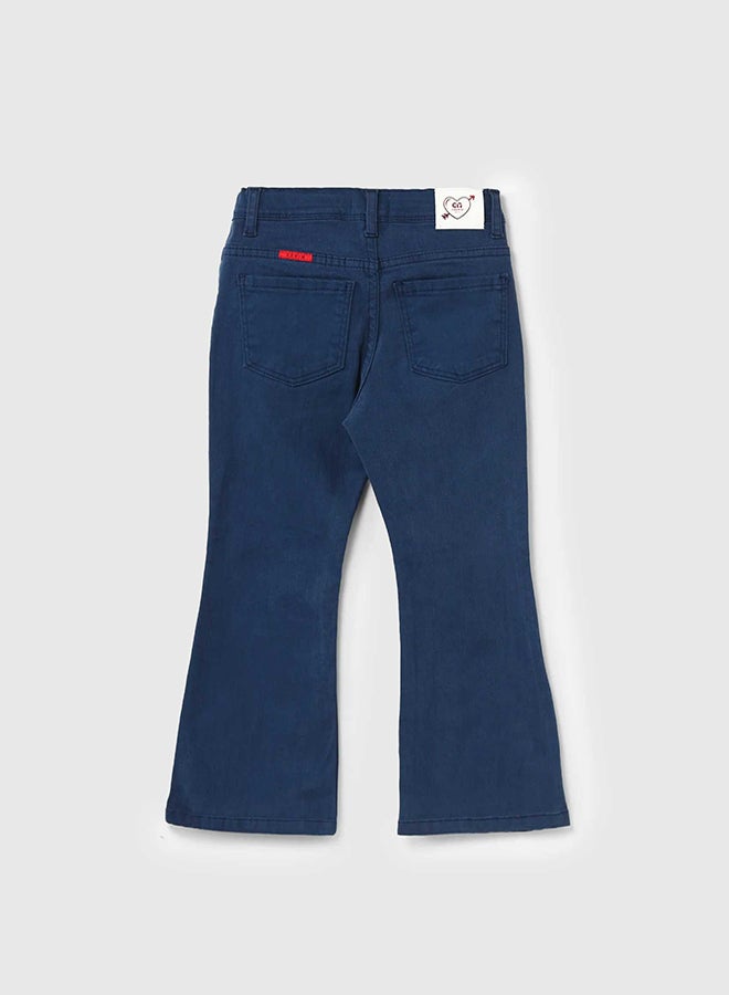 سي إن جينز وير كيدز بنطال جبردين للبنات صيفي أزرق كحلي فاتح - Image 2