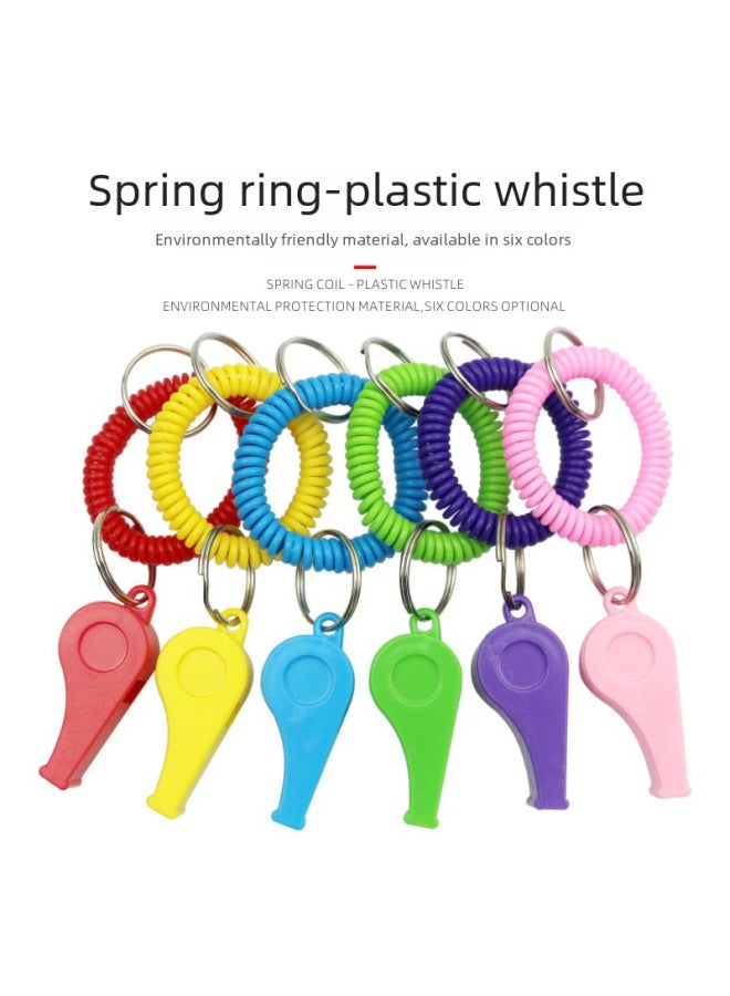 Generic Plastic Color Whistle Telephone Line Spring Plastic Keychain Bracelet Children Spring Ring Whistle Direct Supply-Color:6130 Ring Whistle ] - Image 3