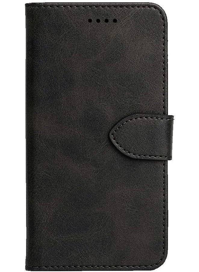 Generic Calfskin Leather Texture Card Wallet Phone Case Cover for Sony Xperia 10 II (Black)  - Image 3