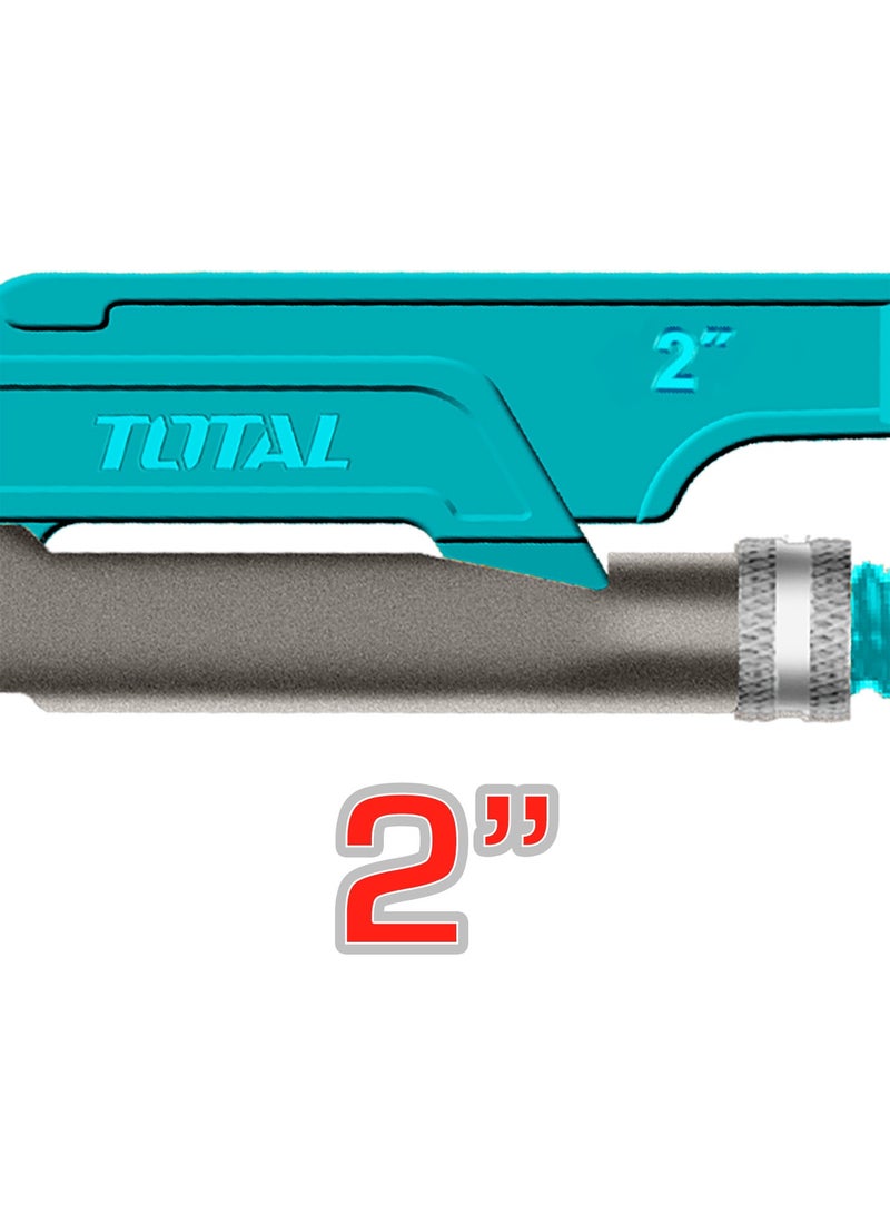 TOTAL 2-Inch Heavy Duty Swedish Pipe Wrench, Carbon Steel, TEAL, 67mm Max Clamping, Rust Proof Coating - Image 2