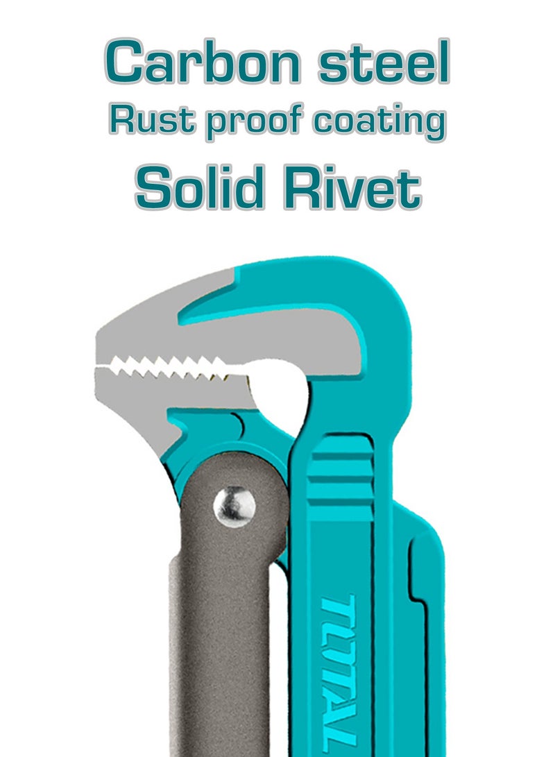 TOTAL 2-Inch Heavy Duty Swedish Pipe Wrench, Carbon Steel, TEAL, 67mm Max Clamping, Rust Proof Coating - Image 4