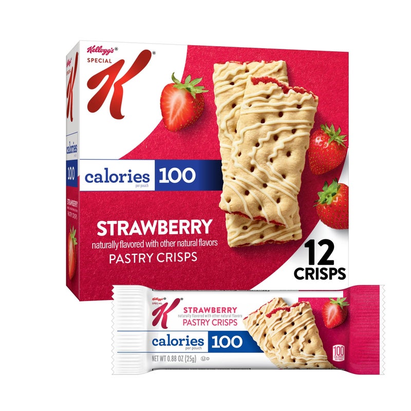 Special K Bar Pastry Crisps, 100 Calorie Snacks, Breakfast Bars, Strawberry, 5.28oz Box (12 Crisps) - Image 1