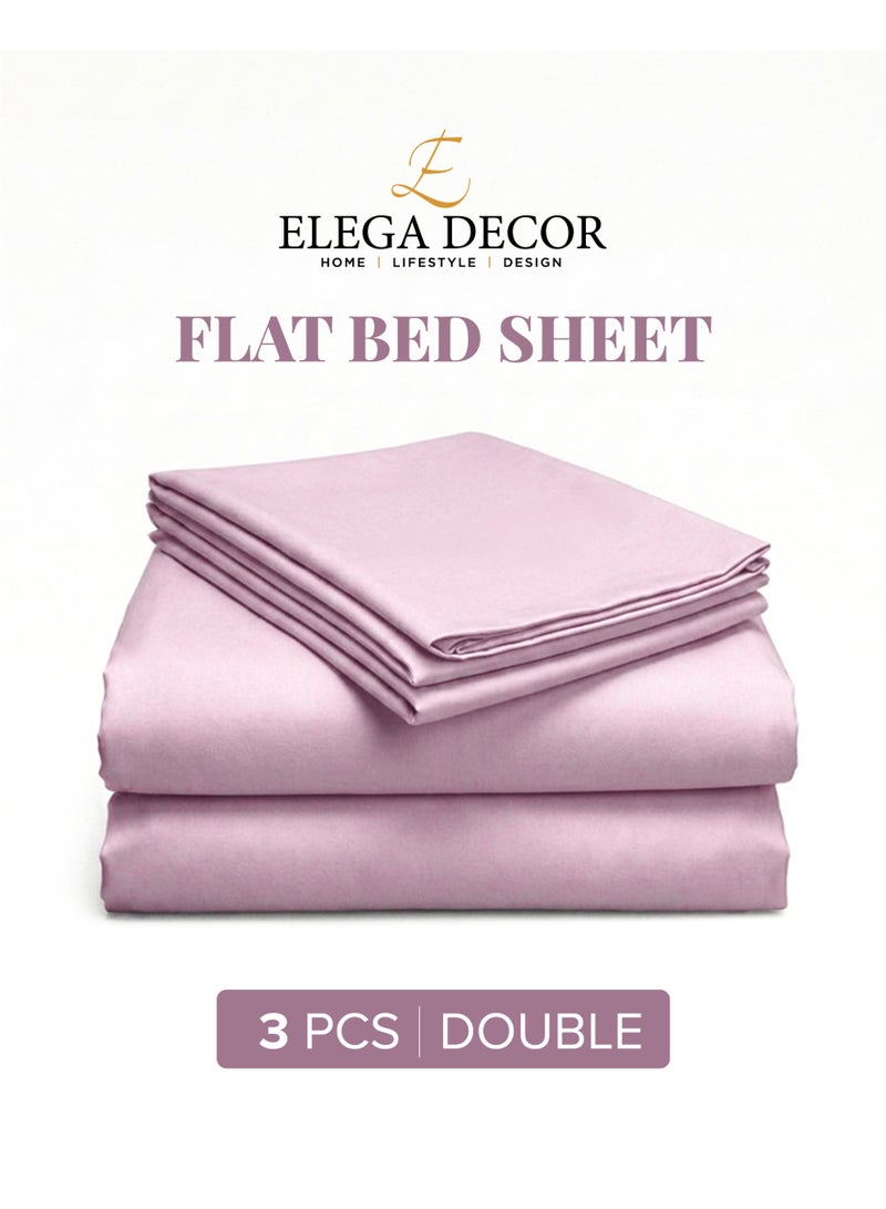 Elega Decor 210TC Cotton Satin Double Solid Bed Sheet Set 3PC | Soft Breathable Satin Flat Sheet 206x250 cm | 2 pillowcases 50x75 cm | OEKO-TEX & ECAS Certified - Image 5