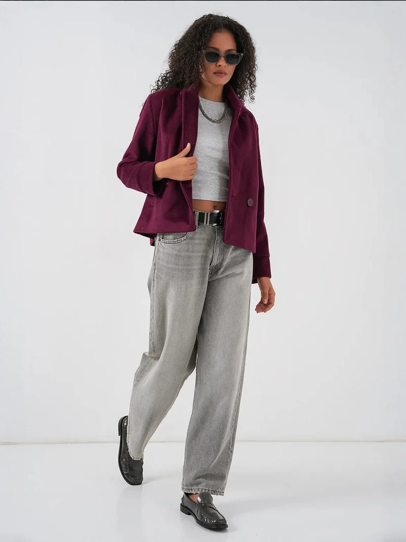 بيغ دارت جاكيت  مزدوج الصدر بنقوش