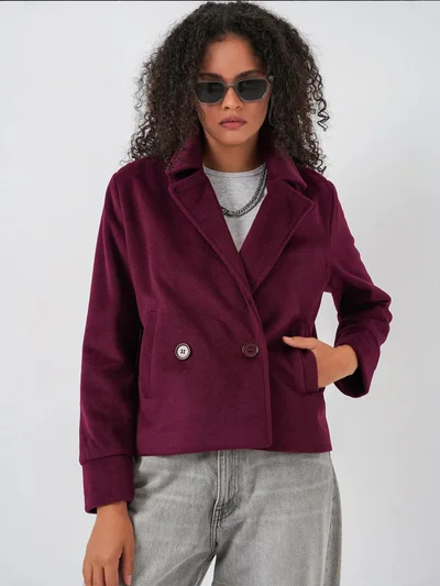 بيغ دارت جاكيت  مزدوج الصدر بنقوش