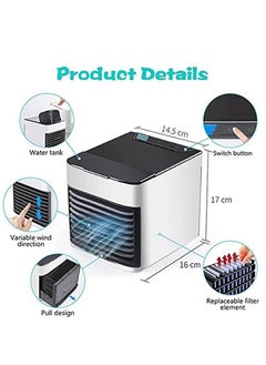 Mini Air Cooler,Mobile Air Conditioner Fan,Portable Air Conditioner,Personal Cooler Desktop Portable Small Evaporative Air Cooler, Humidifier & Purifier for Room,Office,Kitchen,Car,Home