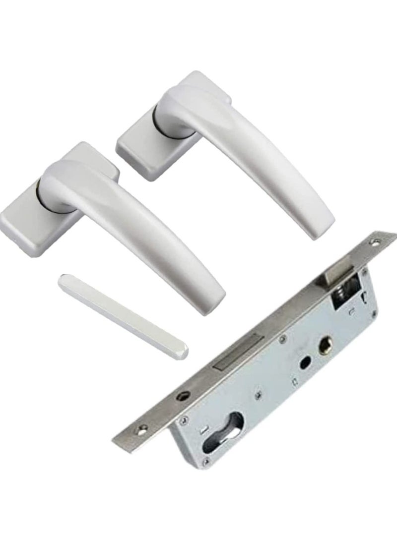 ROBUSTLINE Robustline Aluminum Door Handle With 20MM Lock Body, Heavy Duty Door Handle Set. (Silver)  - Image 1