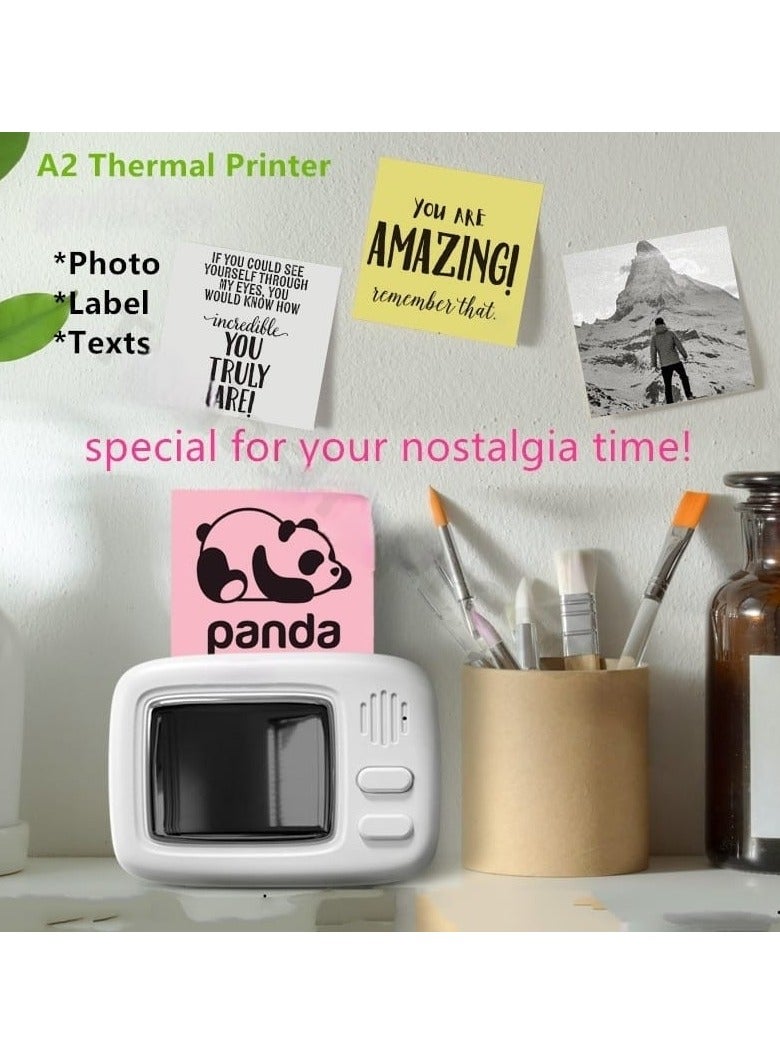 Mini Printer A2 Wireless Bluetooth Pocket Label Maker, Versatile Photo, Memo and QR Code Printing ,Portable, Eco Friendly, Compatible with iOS & Android Includes Thermal Paper Roll  - Image 3