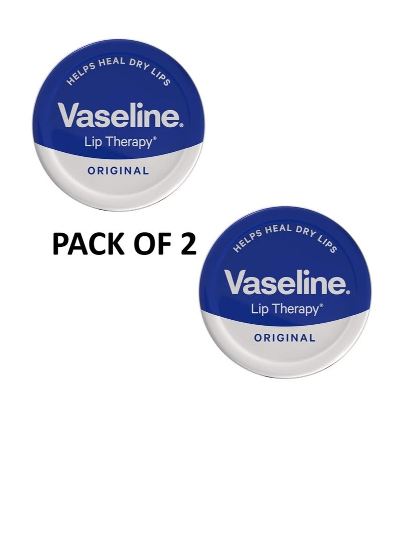 Vaseline Lip Therapy ORIGINAL Lip Balm 20g X 2, Soothes Dry Lips - Image 1