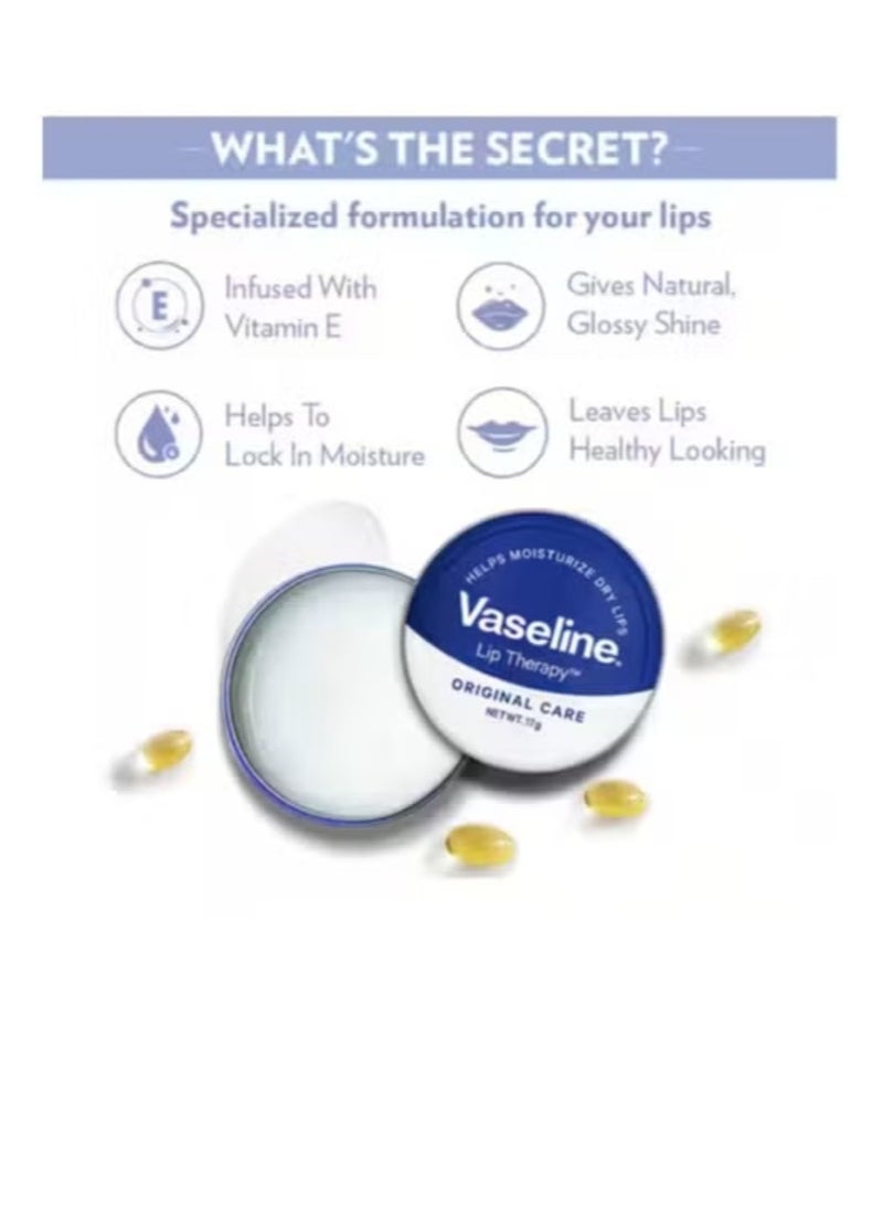 Vaseline Lip Therapy ORIGINAL Lip Balm 20g X 2, Soothes Dry Lips - Image 2