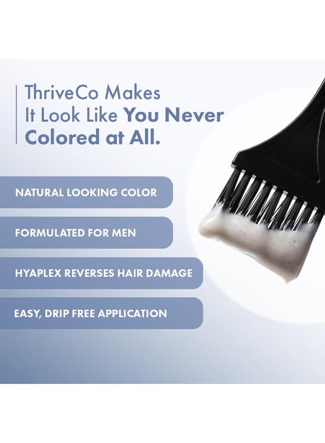 ThriveCo Permanent Hair Color Creme | 100% Grey Hair Coverage | No Ammonia | Long-Lasting, Damage-Free, Softer & Shinier hair | With Hyaplex™ Bond Technology for All Hair Types| For Men | Dark Brown | 70 ml - Image 4