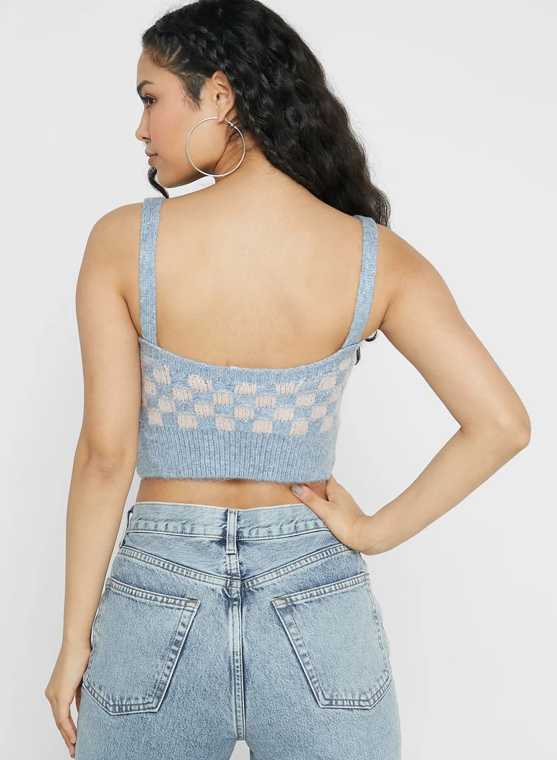 TOPSHOP Knitted Plunge Bralette