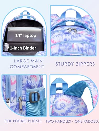 BLUEFAIRY Kids Backpack for Girls Elementary Primary Middle School Bags for Aged 8-10 for Teens Childs Bookbags Back to School Book Bags Cute Mochilas para NiÃ±as Tie-dye Violet - Image 3