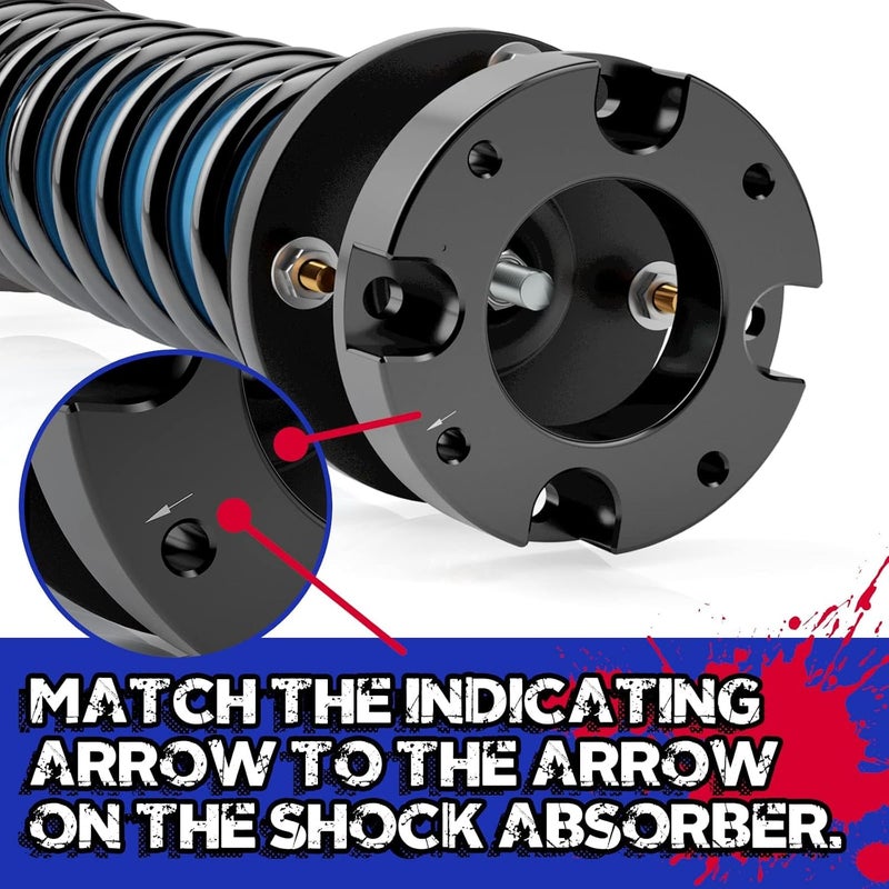 KSP PERFORMANCE KSP 2" Leveling Kits for Tundra 2007-2026, 2pcs Front Level Lift Spacer Compatible with Toyota Tundra Sequoia 2WD 4WD 2007-2026, 2in Aluminum Suspansion Strut Spacers Fit For Toyota Truck Pickup - Image 4