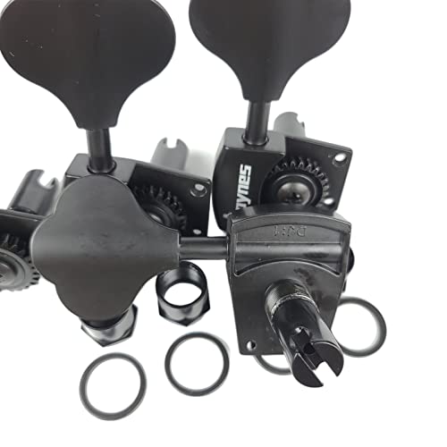 KAYNES Bass Tuners 1:26 Ratio Open Gear Tuning Key Pegs Guitar Machine Head Tuners for Jazz or Precision Electric Bass Instruments Black (4 for Right) - Image 4
