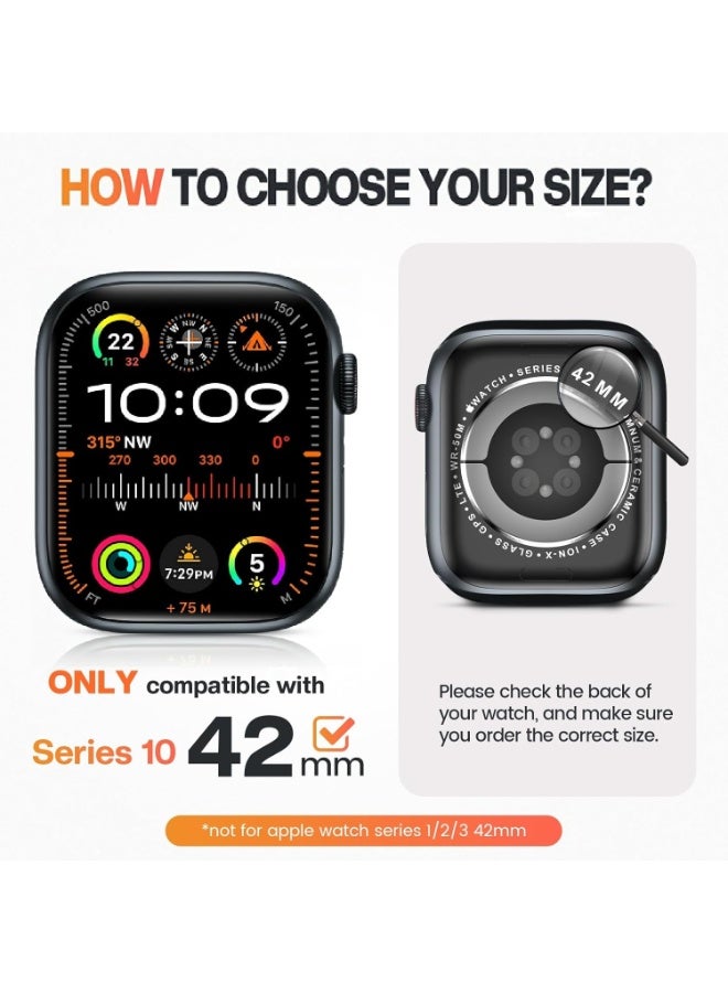 MIGOFAST Apple Watch Cover Series 11/10 Screen Protector 42mm, Hard Bumper with Tempered Glass for Apple Watch 11 Cover 42 mm Rose Pink - Image 2