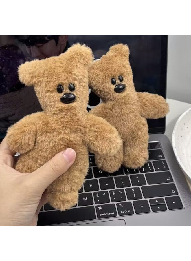Mr. Bean Doll Teddy Bear Squeaks Pendant High Color Value Plush Doll Keychain Bag Couple Gift-Specifications:Planet Necklace ---- Mr. Bean Teddy Bear Brown - Image 2