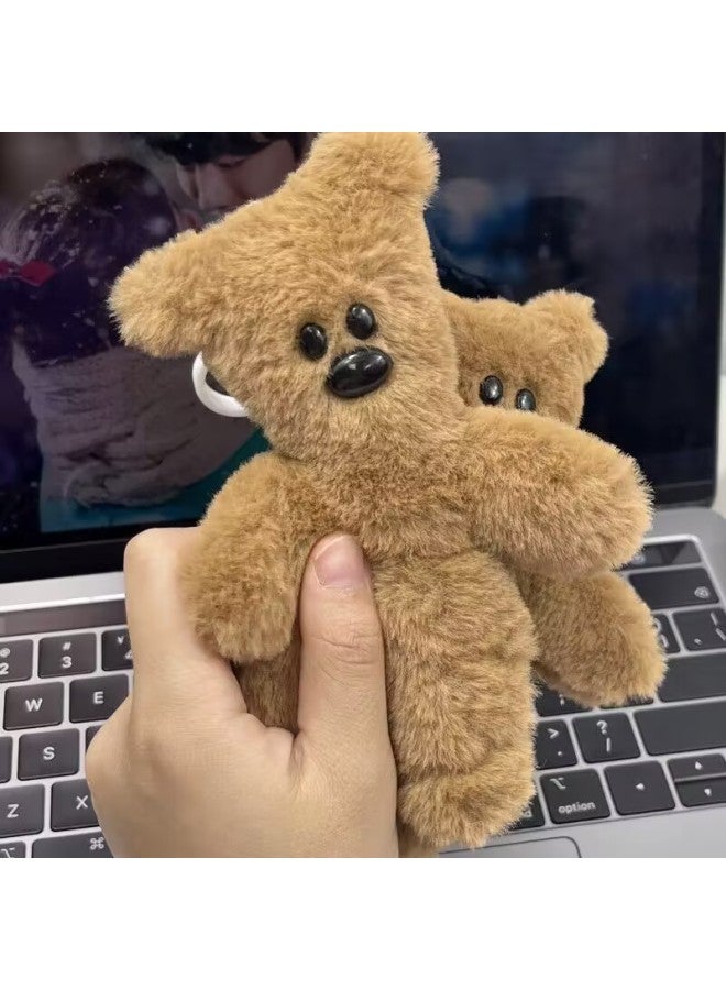 Mr. Bean Doll Teddy Bear Squeaks Pendant High Color Value Plush Doll Keychain Bag Couple Gift-Specifications:Planet Necklace ---- Mr. Bean Teddy Bear Brown - Image 4