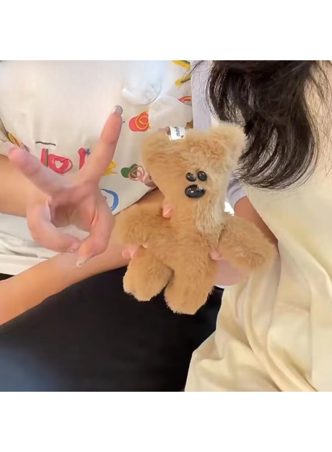 Mr. Bean Doll Teddy Bear Squeaks Pendant High Color Value Plush Doll Keychain Bag Couple Gift-Specifications:Planet Necklace ---- Mr. Bean Teddy Bear Brown - Image 3
