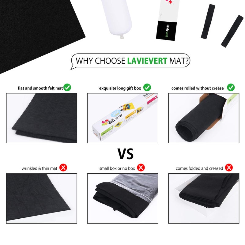 LAVIEVERT Jigsaw Puzzle Mat Roll Up, Portable Puzzle Board for Easy Transport & Storage, Long Box Package, No Folded Creases, Felt Mat Saver Keeper for Games Up to 1500 Pieces - Image 2