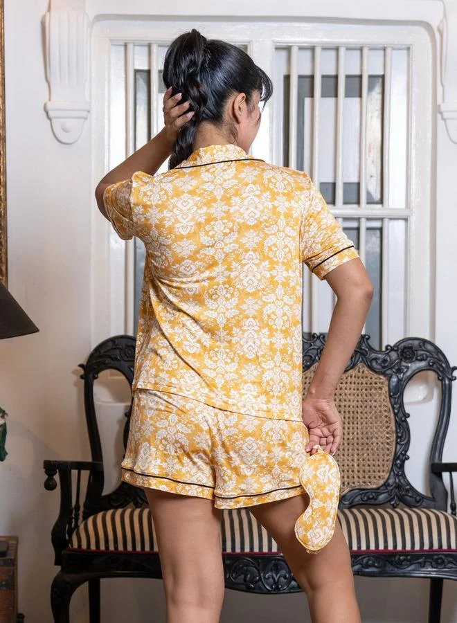 Aadaraya Aadaraya Short Set Shirt and Shorts Rayon