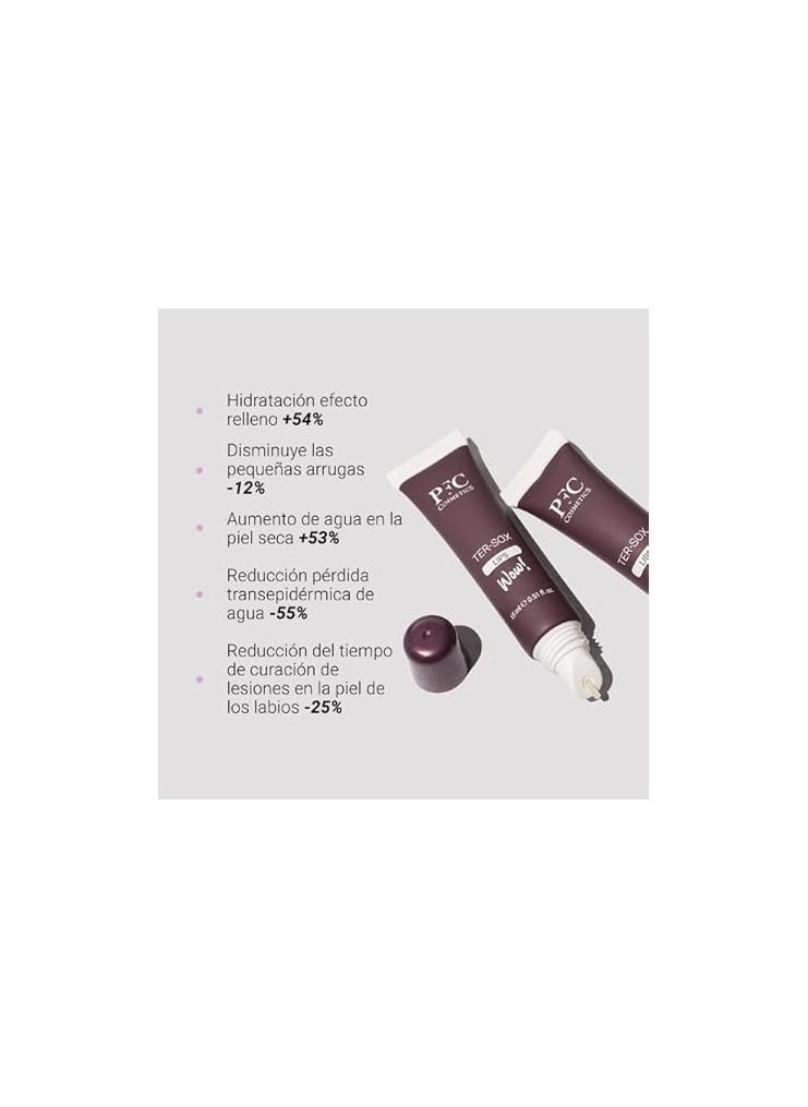 PFC Lip Volumiser Ter Sox Wow Lips 15 ml Talking Balm with Olive Oil Glyceryl Tricaprylate Linefill® Ginseng® and Hyaluronic Filling Balls® for Body Care and Lips