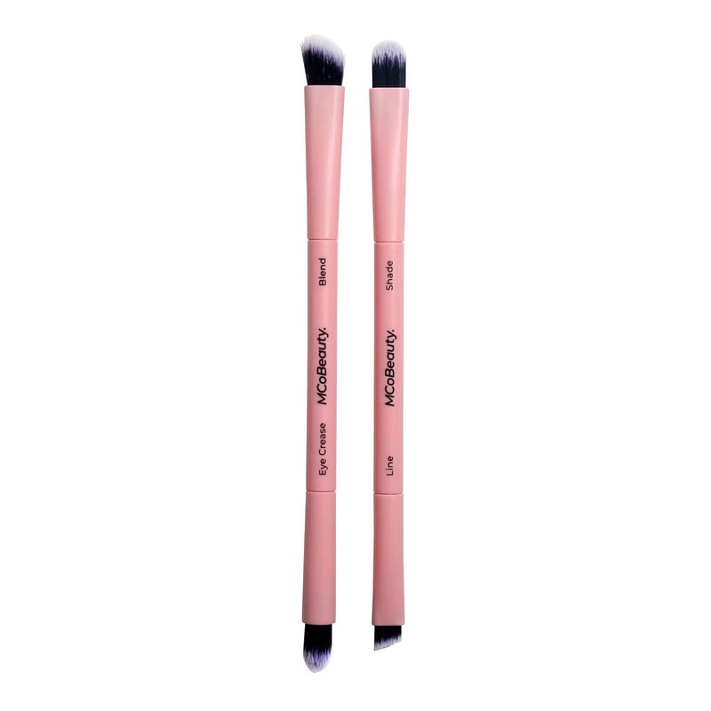 MCoBeauty Pro Deluxe Dual Ended Eyeshadow Brushes Eye Set, 4-in-1 Brush Set, Super-Soft Bristles, Synthetic Fibres