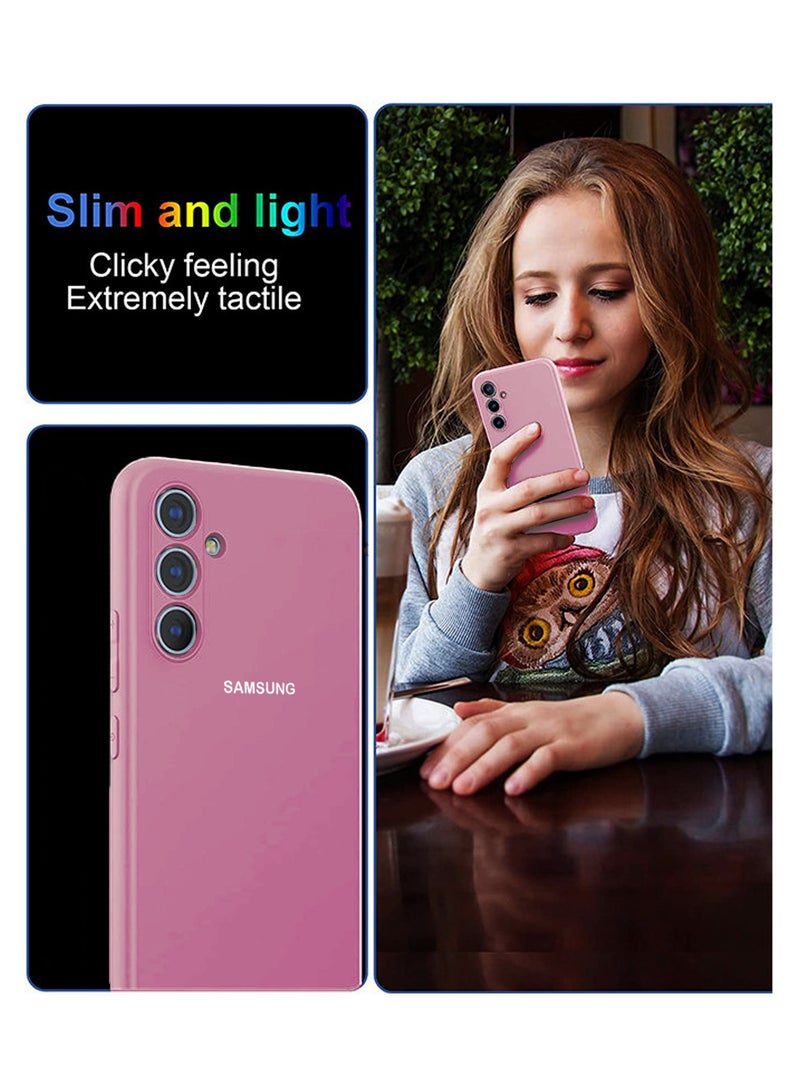 Wtech Premium Soft Liquid Silicone Case Cover For Samsung Galaxy A35 5G 2024 Hot Pink - Image 4