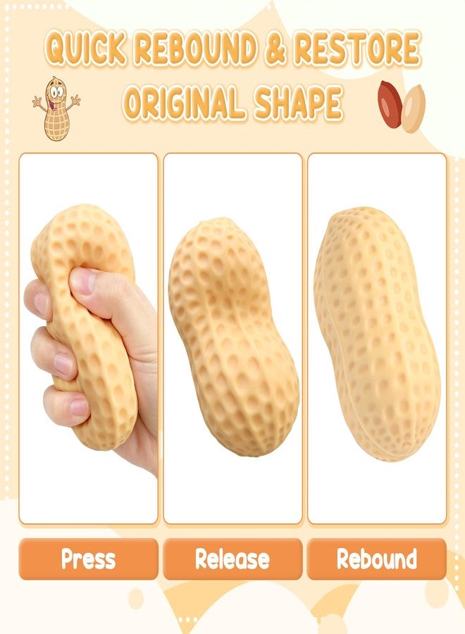hehred Peanut Squishy, Realistic Crunchy Peanut Squeeze Toy, Slow Rising Stress Relief Ball for Stress Anxiety Relief, Gift for Birthday Party Favors - Image 5