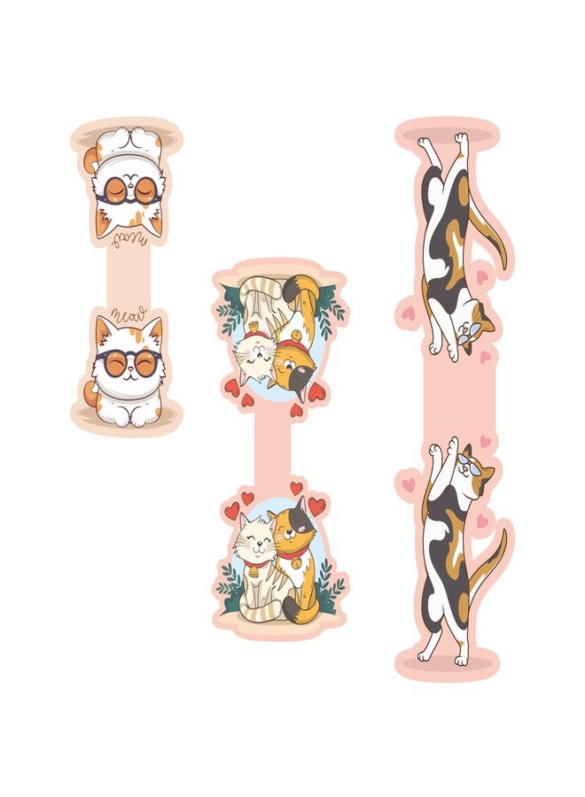 PaperO Cat-Themed Magnetic Bookmarks - Pack of 3 Cute Page Markers for Kids & Book Lovers | Ideal Gift & Fun Magnetic Clips - Image 3