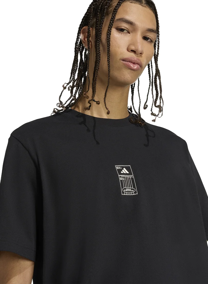 Adidas Stadium Ticket Loose Graphic T-Shirt