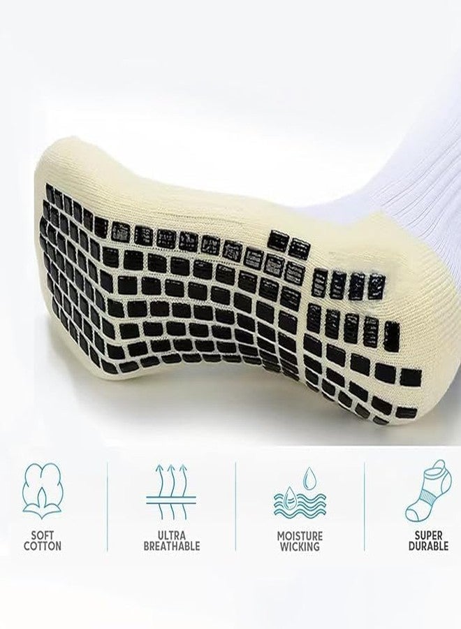 LISHER Athletic Sport Anti-Slip Socks for Men Women, Non-Slip Rubber Grip, Thick Cushioned Sole, Breathable Cotton Blend, Multicolour, Free Size - Image 2