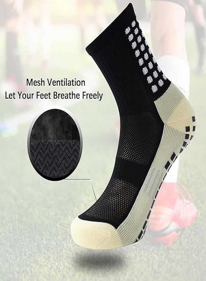 LISHER Athletic Sport Anti-Slip Socks for Men Women, Non-Slip Rubber Grip, Thick Cushioned Sole, Breathable Cotton Blend, Multicolour, Free Size - Image 3