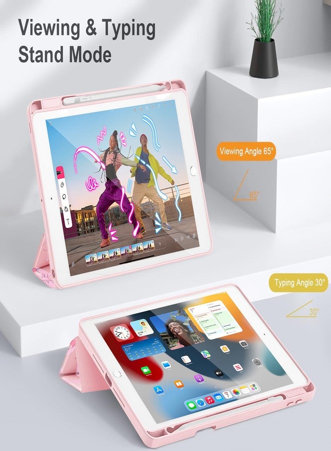 May Chen for iPad 9th Generation with Pencil Holder, iPad 8th/7th Gen Case 10.2-inch, [Penceil Holder] Trifold Stand Auto Wake/Sleep Clear TPU Protection Back Cover, Pink Bows P631 - Image 5