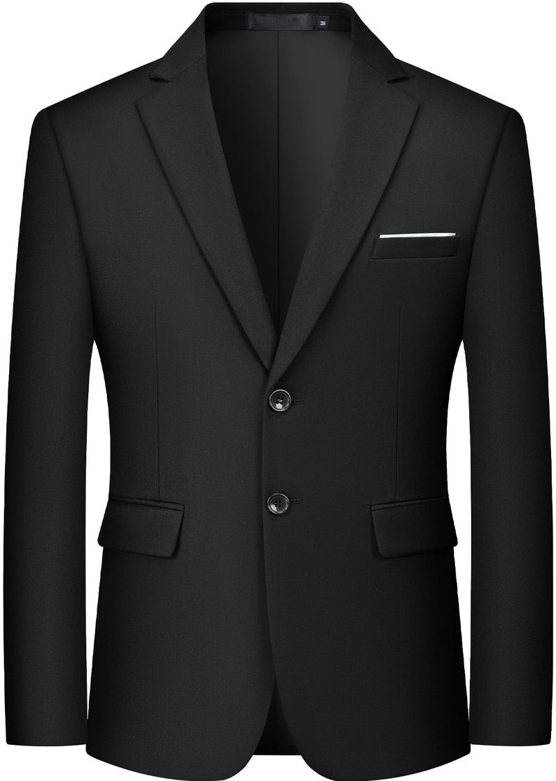 MAGE MALE Menâ€™s Slim Fit Suit Jacket 2 Button Blazer Dress Business Wedding Party Jacket Black - Image 1