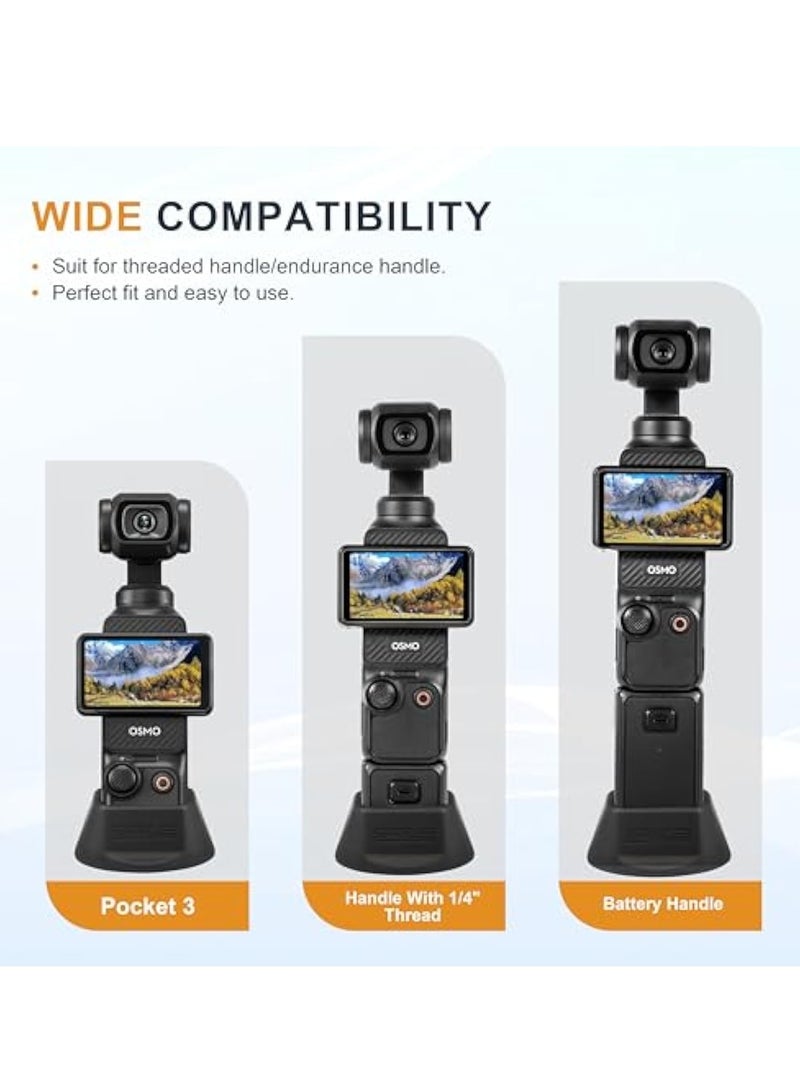 SOLARAE Pocket 3 Desktop Mount Base, Silicone Non-Slip Desktop Mount, Brackets Gimbal Silicone Stand Mount Non-Slip Adapter, for DJI Osmo Pocket 3 Accessories, Lightweight and Compact - Image 2